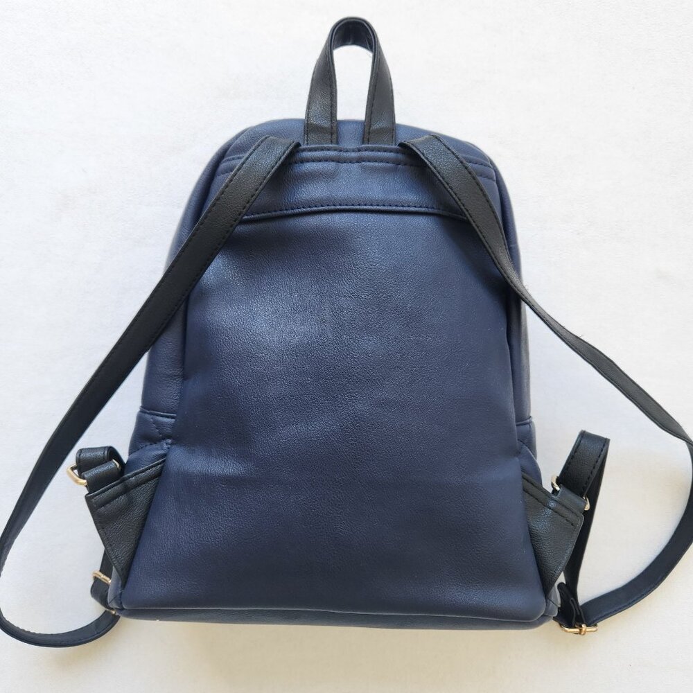 Rampage Navy Quilted Studded Faux Leather Mini Backpack Y2K Retro Cute Glam - Picture 4 of 9